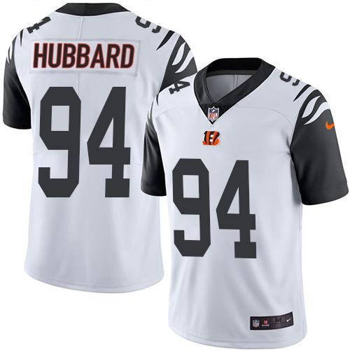 Men's White Color Cincinnati Bengals #94 Sam Hubbard Rush Stitched Jersey